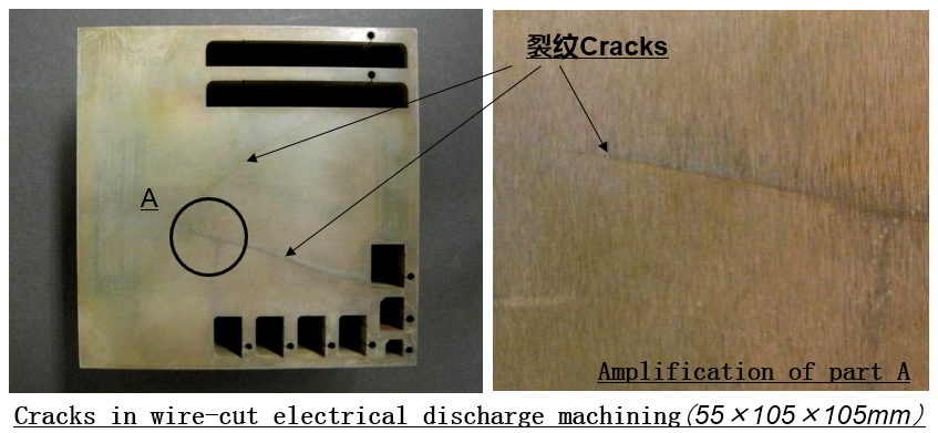 Cracks in wire EDM of Cemented Carbide