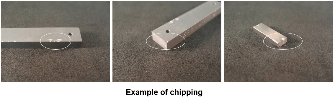 carbide Example of chipping